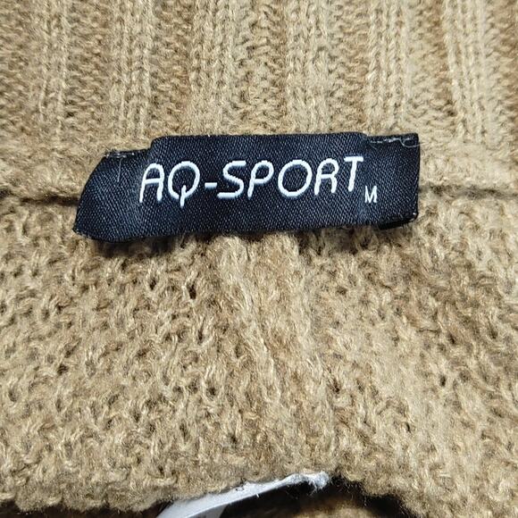 AQ-Sport Crochet Knit Cuffed Harem Pants High Waisted Cotton Blend Tan Womens M - Picture 3 of 8